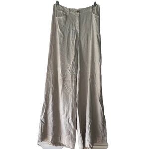 ANR+ Alpn Rock Pants Women's Beige Linen Blend Flare Leg Hi Rise Size M